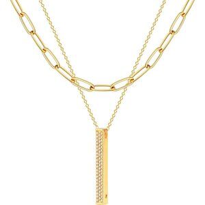 Layered Heart Necklace Pendant Handmade 18k Gold Plated Dainty Gold Choker Arrow